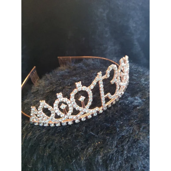 Rose Gold Birthday Tiara 13 New - Picture 4 of 4